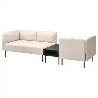 IKEA Lillehem 3-zits modulaire bank met tafeltje, Vissle beige/metaal aanbieding