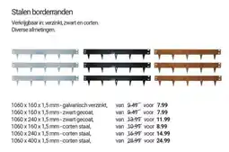 Inter Chalet Stalen borderranden aanbieding