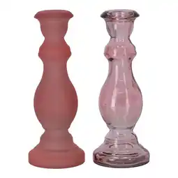 Van Cranenbroek Kaarshouder glas 7x20cm roze nc 2ass aanbieding