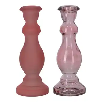 Van Cranenbroek Kaarshouder glas 7x20cm roze nc 2ass aanbieding