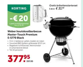 Aveve Weber houtskoolbarbecue master-touch premium e-5770 black aanbieding