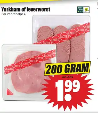 Dirk Yorkham of Leverworst 200g aanbieding