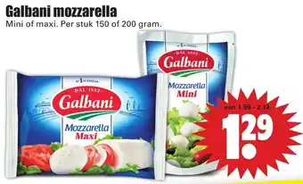 Dirk Galbani Mozzarella 150-200g aanbieding