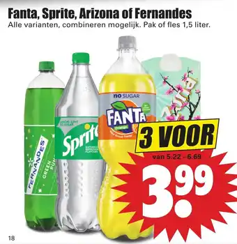 Dirk Fanta, Sprite, Arizona of Fernandes 3*1.5L aanbieding