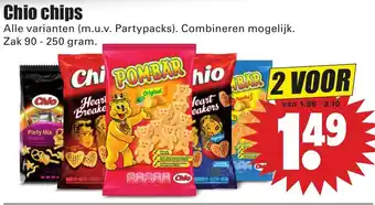 Dirk Chio Chips 2*90-250g aanbieding