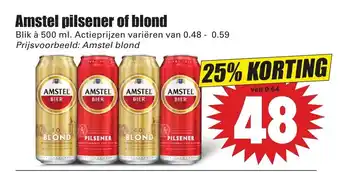 Dirk Amstel pils of blond 500ml aanbieding