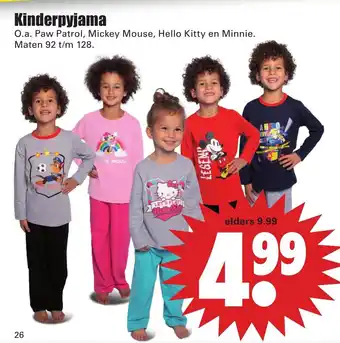 Dirk Kinder pyjama 92-128 aanbieding