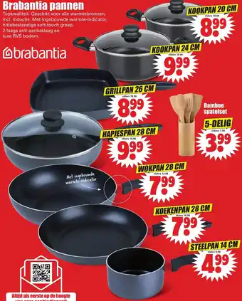 Dirk Brabantia pannen 14-28 cm - Steelpan 14cm aanbieding