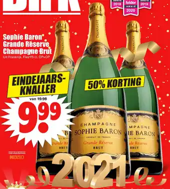 Dirk Sophie Baron Champagne brut grande reserve 75ml aanbieding