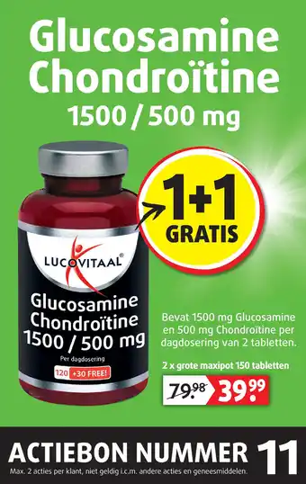 Lucovitaal Glucosamine Chondroïtine 1500/ 500mg aanbieding