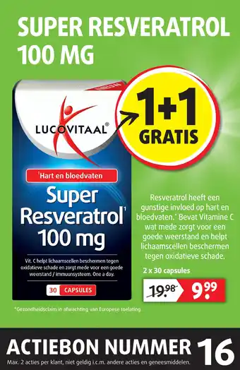 Lucovitaal Super Resveratrol 100 Mg aanbieding