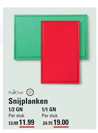 Sligro Prochef snijplanken 1-2 gn of 1-1 gn aanbieding