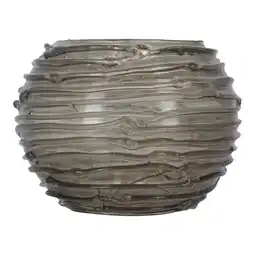 Van Cranenbroek Theelichthouder glas grijs/groen 10x10x8cm 2ass nc aanbieding