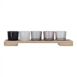 Van Cranenbroek Tlichthouder+hout set grijs aanbieding