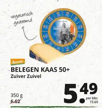 Natuurwinkel Belegen kaas 50+ zuiver zuivel 350 gram aanbieding