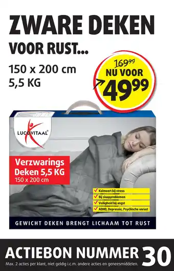 Lucovitaal Verzwarings Deken 5,5 KG 150 x 200 cm aanbieding