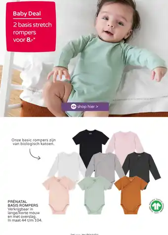 Prenatal Prénatal basis rompers aanbieding