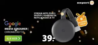 Expert Google Media Streamer | Chromecast V3 aanbieding