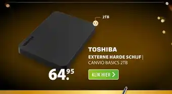 Expert Toshiba Externe Harde Schijf | Canvio Basics 2TB aanbieding