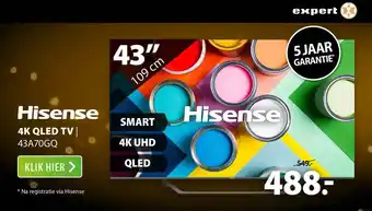 Expert Hisense 4K QLED TV | 43A70GQ aanbieding