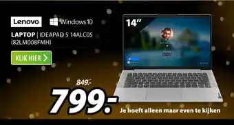 Expert Lenovo Laptop | Ideapad 5 14ALC05 (82LM008FMH) aanbieding