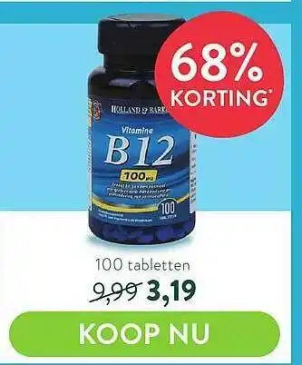 Holland & Barrett Holland & Barrett Vitamine B12 68% Korting aanbieding