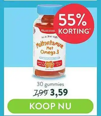 Holland & Barrett Holland & Barrett Healthy Kids Multivitamine Met Omega 3 55% Korting aanbieding