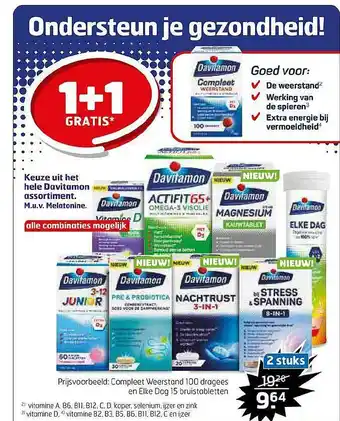 Trekpleister Davitamon Assortiment 1+1 Gratis aanbieding
