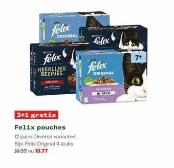 Welkoop Purina Felix Pouches 3+1 Gratis aanbieding