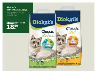 Welkoop Biokat's Kattenbakvulling Classic Of Claasic Fresh aanbieding