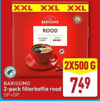 ALDI Barissimo 2 pack filterkoffie rood aanbieding