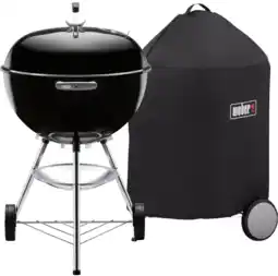 Coolblue Weber Bar-B Kettle 57 cm Zwart + Weber Luxe Hoes 57 cm aanbieding