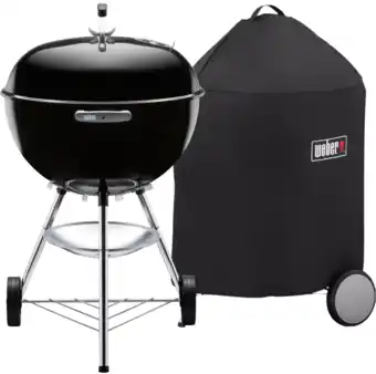 Coolblue Weber Bar-B Kettle 57 cm Zwart + Weber Luxe Hoes 57 cm aanbieding