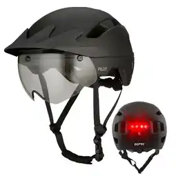 ANWB Gooff GO-OFF PILOT fietshelm met regencap Zwart aanbieding