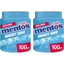 Albert Heijn Mentos Gum Mighty Mint 2-pack aanbieding