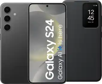 Coolblue Samsung Galaxy S24 128GB Zwart 5G + Smart View Book Case Zwart aanbieding