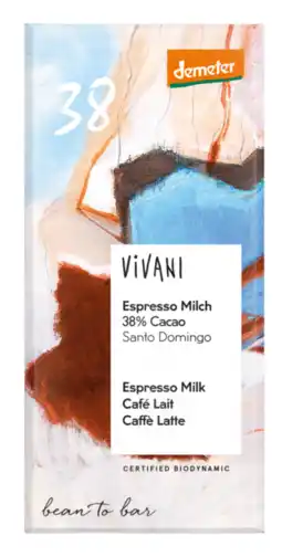 De Online Drogist Vivani Espresso Milk 38% Cacao Chocolade aanbieding