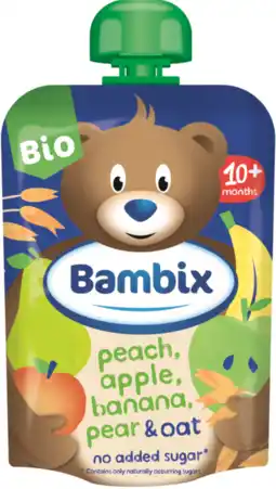 De Online Drogist Bambix Bio Knijpzakje Appel, Perzik, Banaan, Peer en Haver 10+ aanbieding