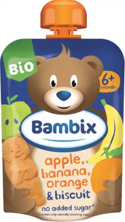 De Online Drogist Bambix Bio Knijpzakje Appel, Banaan, Sinaasappel & Koekjes 6+ aanbieding