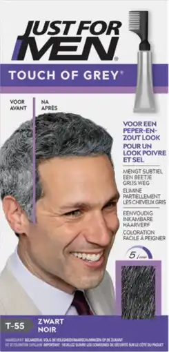 De Online Drogist Just For Men Touch of Grey T-55 Zwart aanbieding