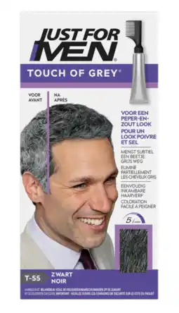 De Online Drogist Just For Men Touch of Grey T-55 Zwart aanbieding