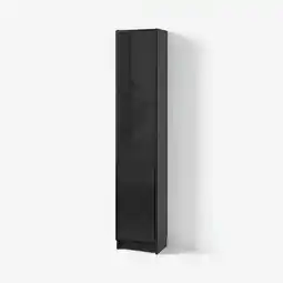 IKEA Billy / hÖgbo Boekenkast combinatie glazen deuren, zwart eikenpatroon/zwart, 40x30x202 cm aanbieding