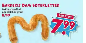 Boon`s Markt Bakkerij Dam Boterletter aanbieding