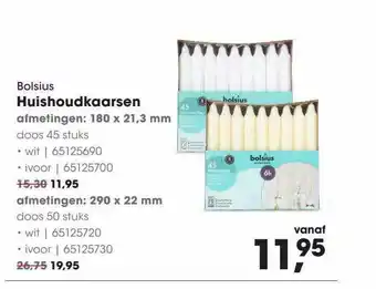 HANOS Bolsius Huishoudkaarsen aanbieding