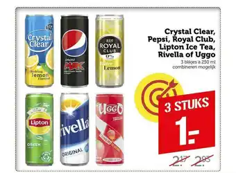 CoopCompact Crystal Clear, Pepsi, Royal Club, Lipton Ice Tea, Rivella Of Uggo aanbieding