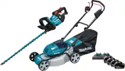 Coolblue Makita DLM463PT incl. 5,0 Ah Accu (2x) + Makita DUH602Z+ 5,0 Ah 18V Accu (2x) aanbieding
