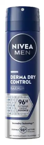 De Online Drogist Nivea Men Derma Dry Control Anti-Transpirant Spray aanbieding