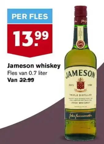 Hoogvliet Jameson Irish whisky 700ml aanbieding