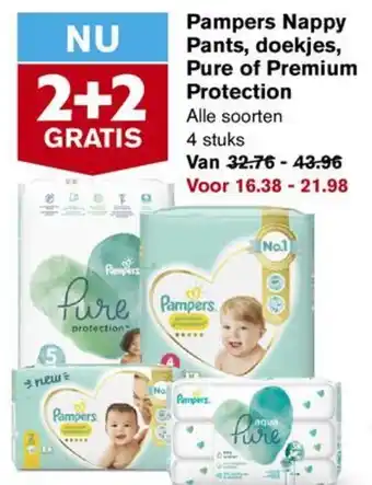 Hoogvliet Pampers Nappy Pants, doekjes, Pure of Premium Protection aanbieding