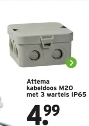 GAMMA Attema kabeldoos M20 met 3 wartels IP65 aanbieding